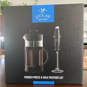 Zulay Kitchen French Press & Milk Frother Set